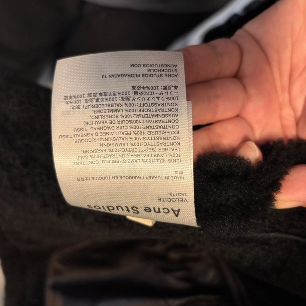 Acne Studios Velocite (XS-S) Black Shearling Oversize Leather Jacket - Picture 4 of 5